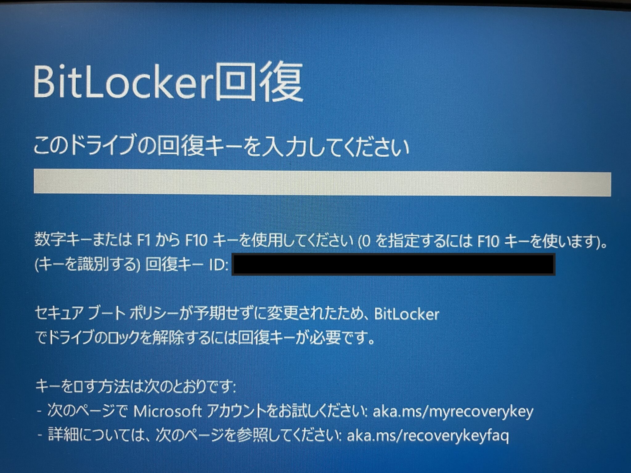 Windows11の起動時にBitLocker回復キーの入力を求められた際の対処方法 9jives